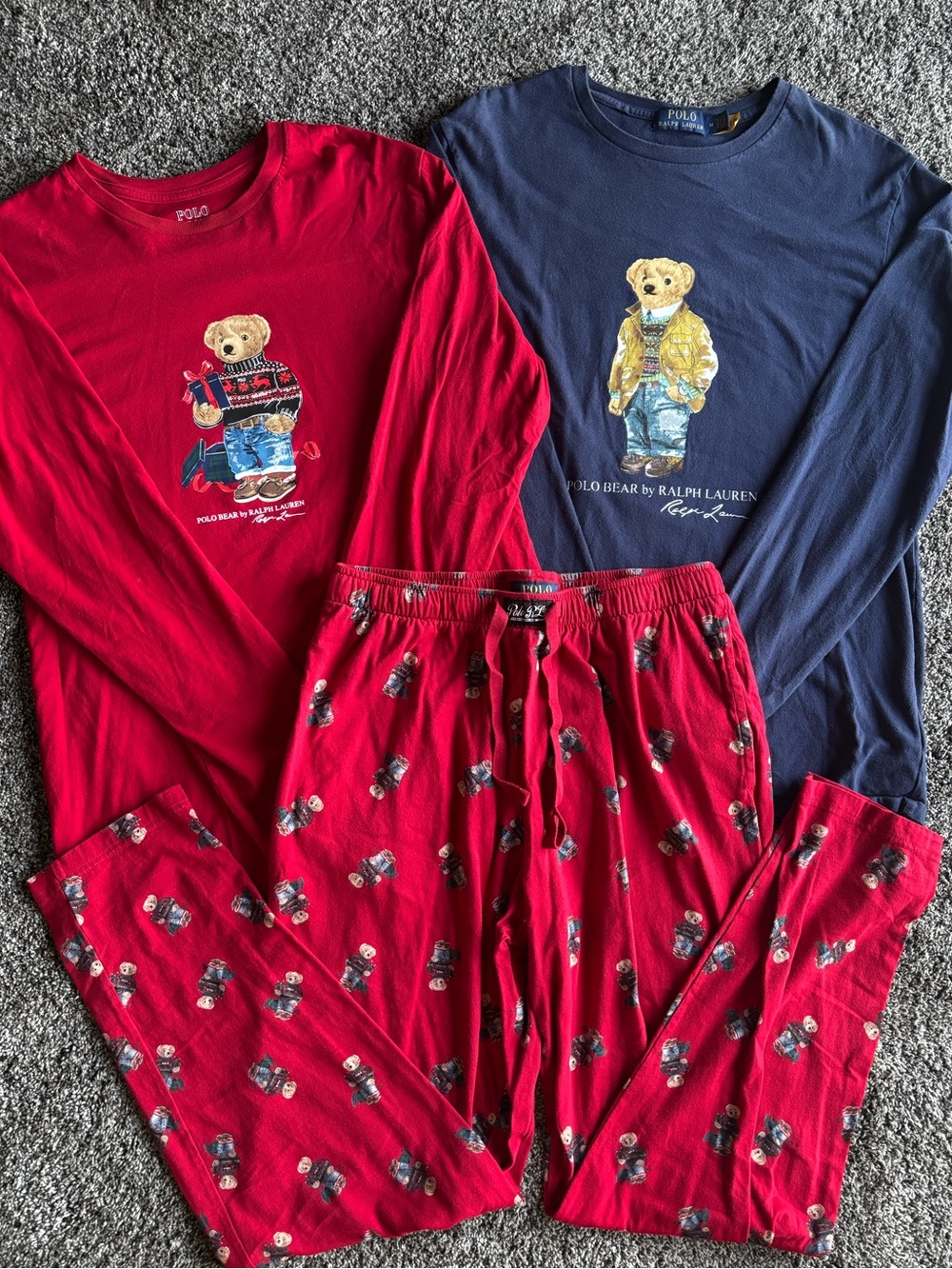 Polo Ralph Lauren Polo Bear 3 Piece Pajama Lounge Set Medium